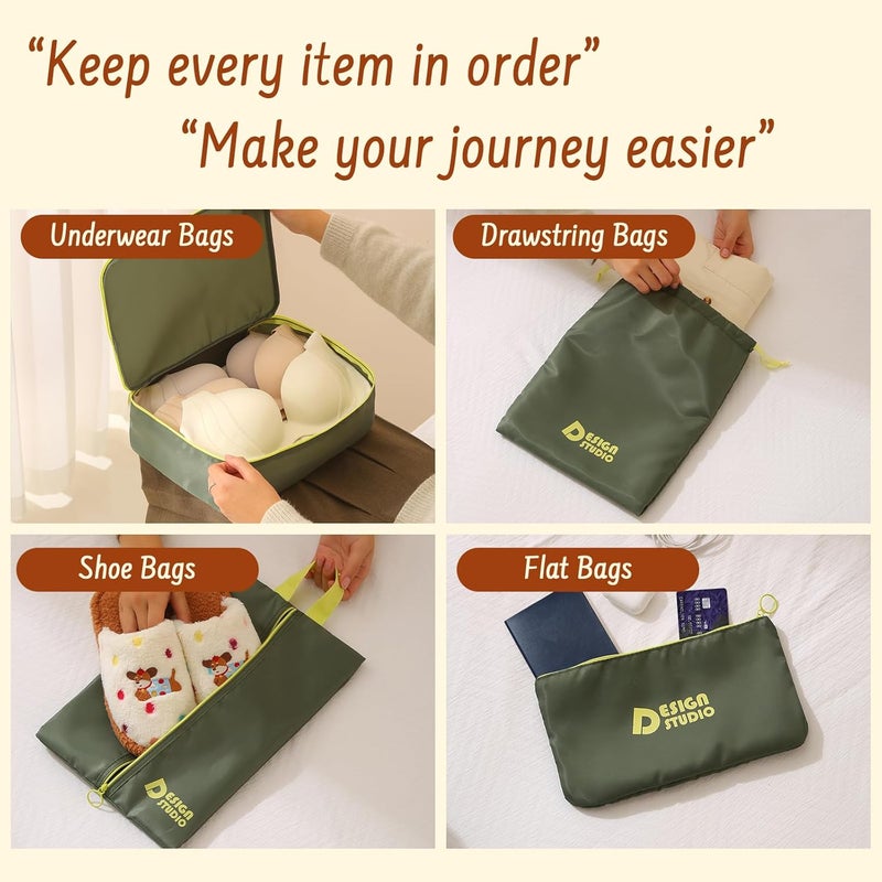 YEEYAA 8 Set Packing Cubes for Travel Suitcase Organizer Bags Luggage Packing Cubes Set Travel Essentials Accessories Gifts for Women - Image 3